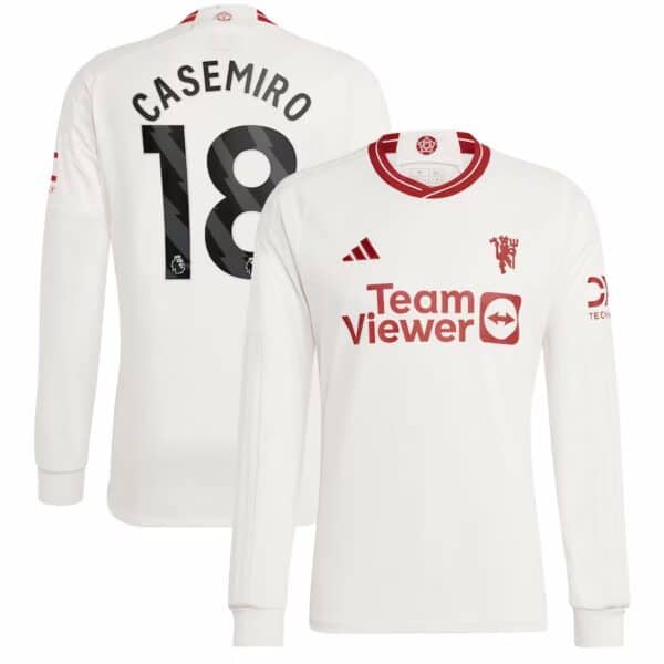 MAILLOT MANCHESTER UNITED THIRD CASEMIRO MANCHES LONGUES 2023-2024