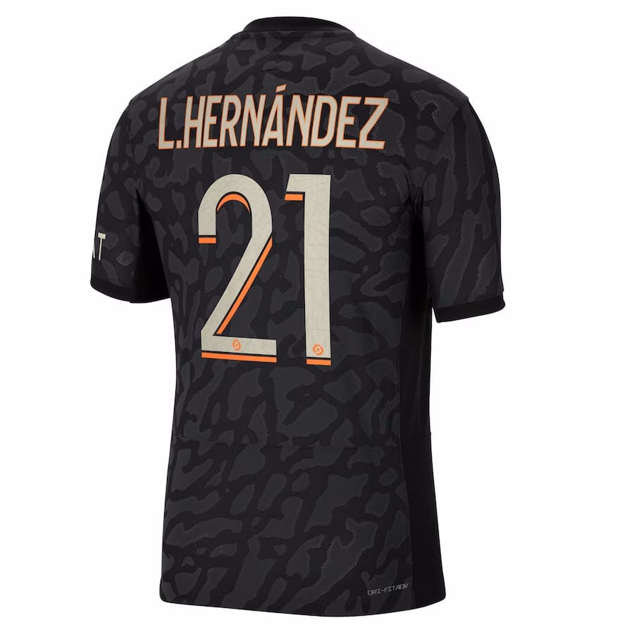 MAILLOT PSG THIRD LUCAS HERNANDEZ VERSION VAPOR MATCH 2023-2024