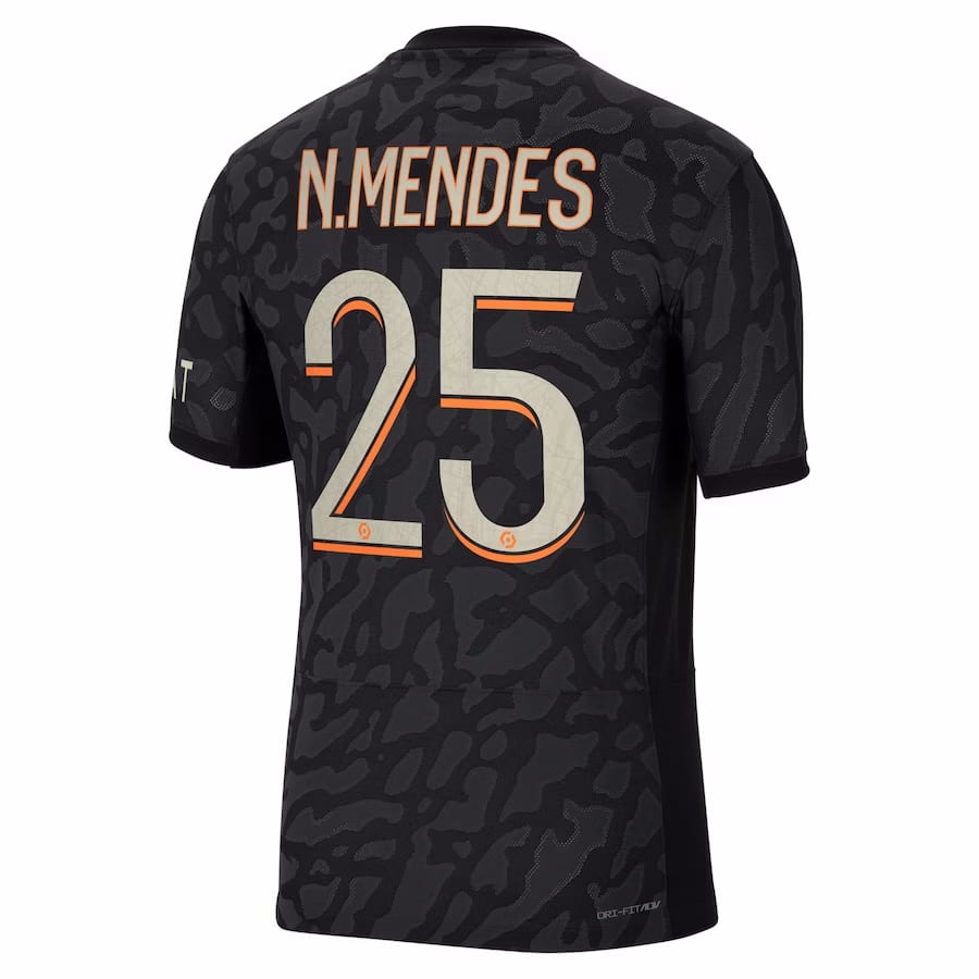 MAILLOT PSG THIRD NUNO MENDES VERSION VAPOR MATCH 2023-2024