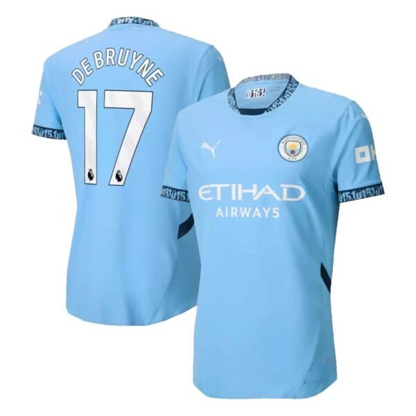 MAILLOT MANCHESTER CITY DOMICILE DE BRUYNE AUTHENTIC SAISON 2024-2025